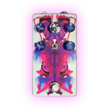 apophenia delay pedal - top down with outer pink glow